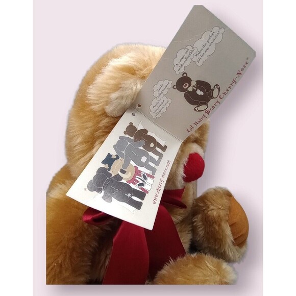 Vtg Cherry Nose Lil Hairy Beary Brown Teddy Bear Plush Tissue Holder Comfort - Picture 9 of 13